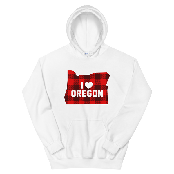 I Heart Oregon "Buffalo Plaid" - Unisex Hoodie - Oregon Born