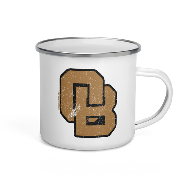 Oregon Born Monogram - GOLD STANDARD - Enamel Mug
