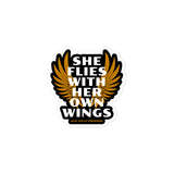 SHE FLIES WITH WINGS 2 - Bubble-Free Stickers