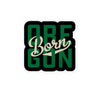 OREGON BORN Intertwine - GREEN - Bubble-Free Stickers