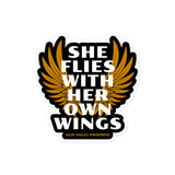 SHE FLIES WITH WINGS 2 - Bubble-Free Stickers