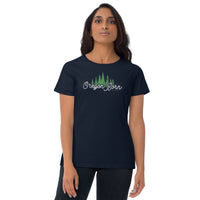 OREGON BORN w TREES - Women's Short Sleeve T-Shirt