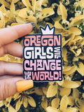 OREGON GIRLS INTERLOCK W/ CROWN - Sticker