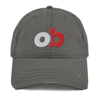 OB-LOWERCASE-MONOGRAM-Distressed Dad Hat