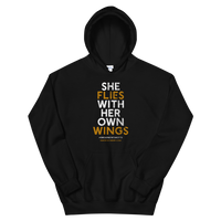 "She Flies" State Motto with Wings - Hooded Sweatshirt - Oregon Born