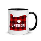 I Heart Oregon "Buffalo Plaid" -Mug with Color Inside