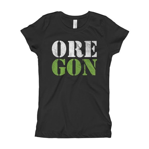 Oregon Born - "ORE-GON" - Girl's T-Shirt - Oregon Born