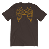 "She Flies" State Motto with Wings - Short-Sleeve Unisex T-Shirt - Oregon Born