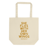 "She Flies" State Motto with Wings (Double Sided) - Eco Tote Bag - Oregon Born