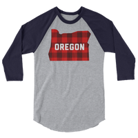 Oregon "Buffalo Plaid" - 3/4 Sleeve Raglan Shirt - Oregon Born