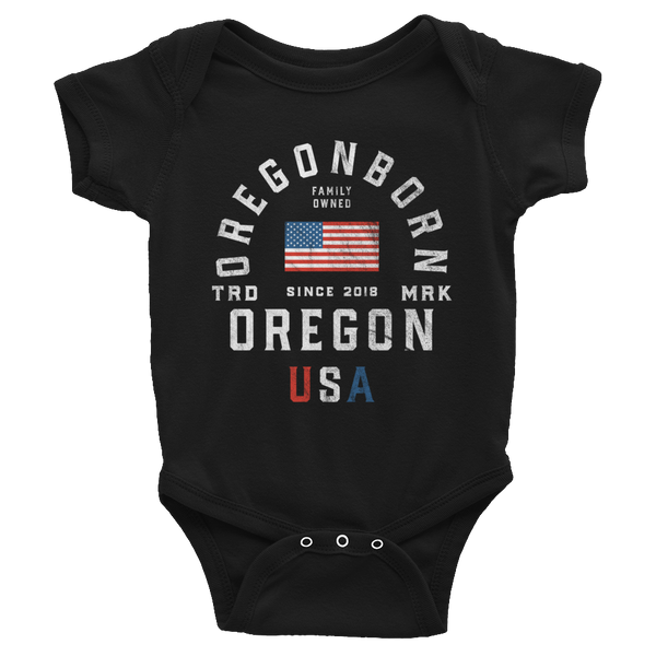 Oregon USA - "Old Glory" - Infant Bodysuit - Oregon Born