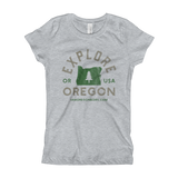 "Explore Oregon" - Girl's T-Shirt - Oregon Born