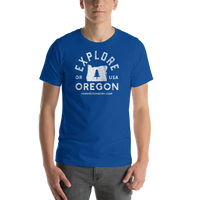 "Explore Oregon" in White - Short-Sleeve Unisex T-Shirt - 2 - Oregon Born