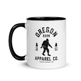 Oregon Born Apparel Co. w/ Bigfoot - Mug with Color Inside - Oregon Born
