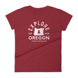 "Explore Oregon" in White - Women's Short Sleeve T-Shirt - Oregon Born