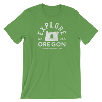 "Explore Oregon" in White - Short-Sleeve Unisex T-Shirt - Oregon Born