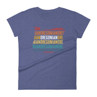 OREGONIAN (Vintage Sunset w/ State Outline) - Women's Short Sleeve T-Shirt - Oregon Born