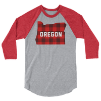 Oregon "Buffalo Plaid" - 3/4 Sleeve Raglan Shirt - Oregon Born