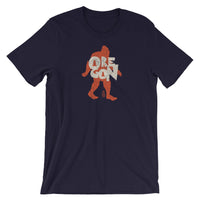 Oregon Bigfoot in Orange (Distressed) - Short-Sleeve Unisex Tee - Oregon Born