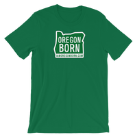 Oregon Born - Green Sticker - Short-Sleeve Unisex Tee - Oregon Born