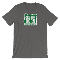 Oregon Born - Green Sticker - Short-Sleeve Unisex Tee - Oregon Born
