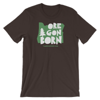 Oregon Born "Handcrafted" in Green - Short-Sleeve Unisex Tee - Oregon Born
