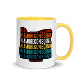 I AM OREGON BORN (Vintage Sunset w/ State Outline) - Mug with Color Inside