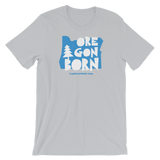 Oregon Born "Handcrafted" in Blue - Short-Sleeve Unisex T-Shirt - Oregon Born