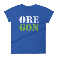 Oregon Born - "ORE-GON" - Women's Short Sleeve Tee - Oregon Born