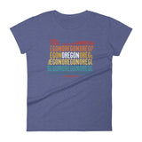 OREGON (Vintage Sunset w/ State Outline) - Women's Short Sleeve T-Shirt - Oregon Born