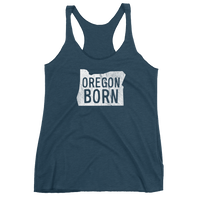 Our Original 'Oregon Born' Logo - Women's Racerback Tank - Oregon Born