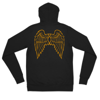 "She Flies" State Motto with Wings - Lightweight Zip Hoodie - Unisex - Oregon Born