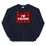 I Heart Oregon "Buffalo Plaid" - Unisex Sweatshirt - Oregon Born
