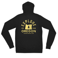 "Explore Oregon" in Yellow - Lightweight Zip Hoodie - Unisex - Oregon Born