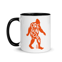 Oregon Born -"Bigfoot" in Orange - Mug with Color Inside