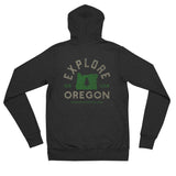 "Explore Oregon" - Unisex Zip Hoodie - Oregon Born