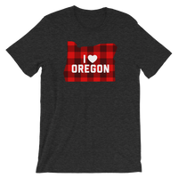 I Heart Oregon "Buffalo Plaid" - Short-Sleeve Unisex T-Shirt - Oregon Born