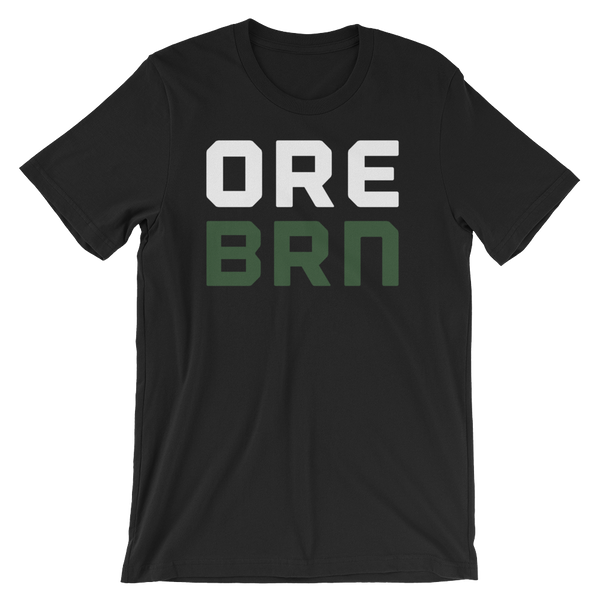 Oregon Born - "ORE BRN" - Unisex TEE (White & Green) - Oregon Born