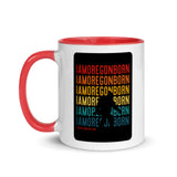 IAMOREGONBORN (Vintage Sunset w/ Bigfoot) - Mug with Color Inside