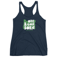 Oregon Born "Handcrafted" in Green - Women's Racerback Tank - Oregon Born