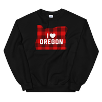 I Heart Oregon "Buffalo Plaid" - Unisex Sweatshirt - Oregon Born