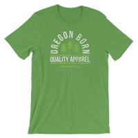 Oregon Born "Quality Apparel 2" in Green & White - Short-Sleeve Unisex Tee - Oregon Born