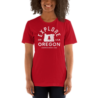"Explore Oregon" in White - Short-Sleeve Unisex T-Shirt - 3 - Oregon Born