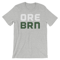 Oregon Born - "ORE BRN" - Unisex TEE (White & Green) - Oregon Born