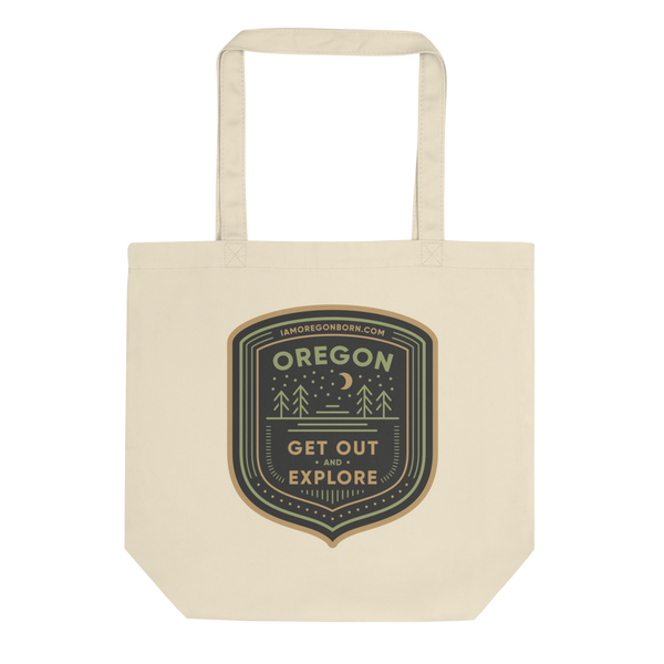 Oregon Born - "Get Out and Explore 2" - Eco Tote Bag - Oregon Born