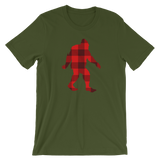 Bigfoot "Buffalo Plaid" - Short-Sleeve Unisex T-Shirt - Oregon Born
