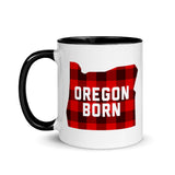 Oregon Born "Buffalo Plaid" - Mug with Color Inside