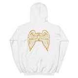 "She Flies" State Motto with Wings - "Exclusive White" - Unisex Hoodie - Oregon Born