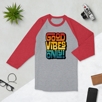 GOOD VIBES ONLY INTERLOCK (VINTAGE SUNSET) - 3/4 Sleeve Raglan Shirt