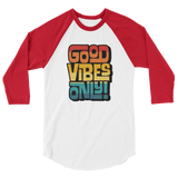 GOOD VIBES ONLY INTERLOCK (VINTAGE SUNSET) - 3/4 Sleeve Raglan Shirt